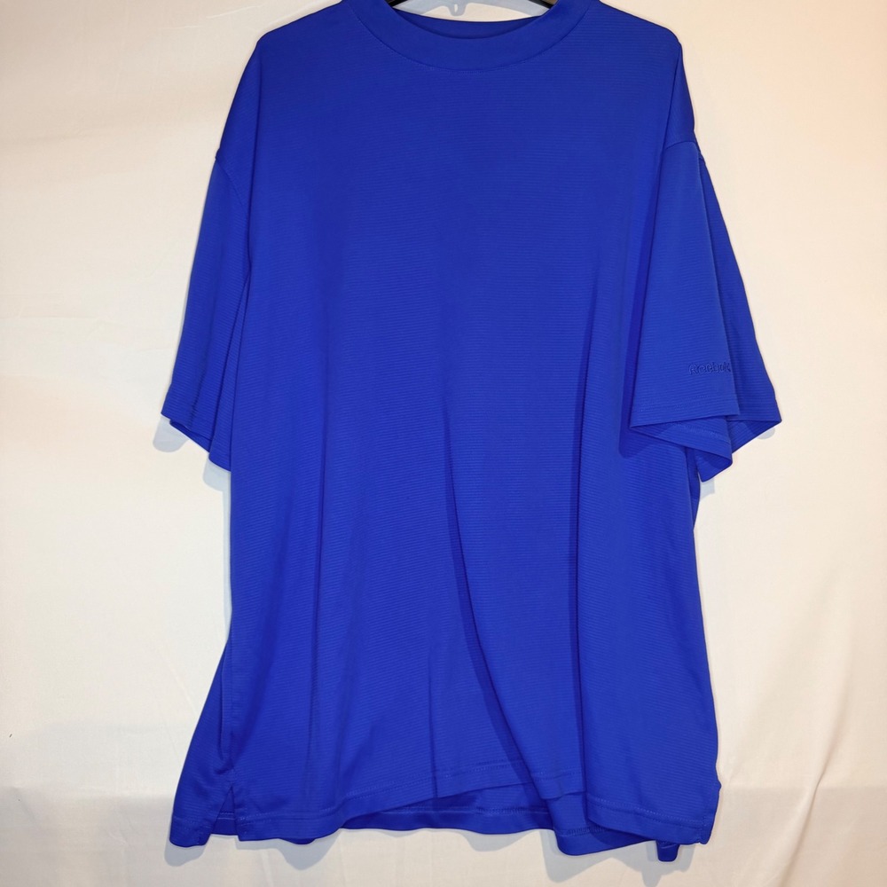 Reebok Golf Mens Blue PlayDry Textured Short Sleeve Performance T-Shirt XL